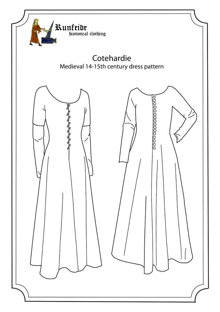Runfridr costumes sewing pattern- medieval dress coetehardie