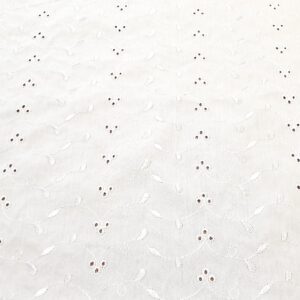Embroidered cotton fabric- white 01