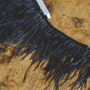 Ostrich feather trim-black