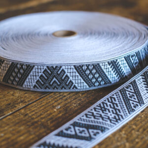 Traditional Swedish ribbon 31mm- black white