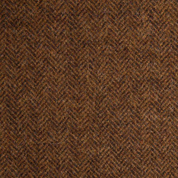 Herringbone wool fabric 100%-warm brown