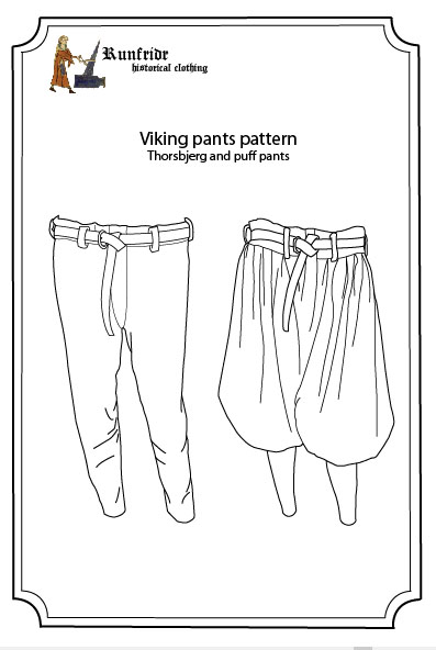 Runfridr costumes sewing pattern- Viking pants