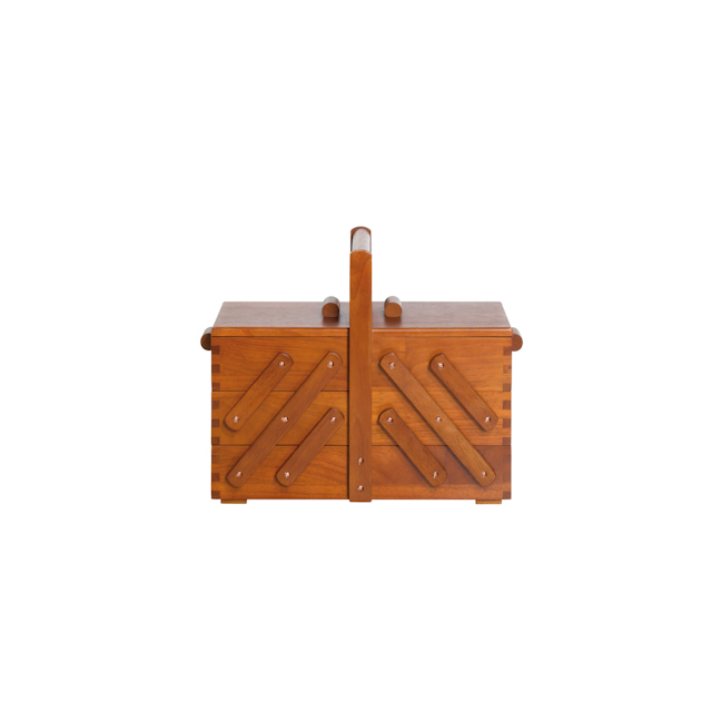 Wooden sewing basket- dark