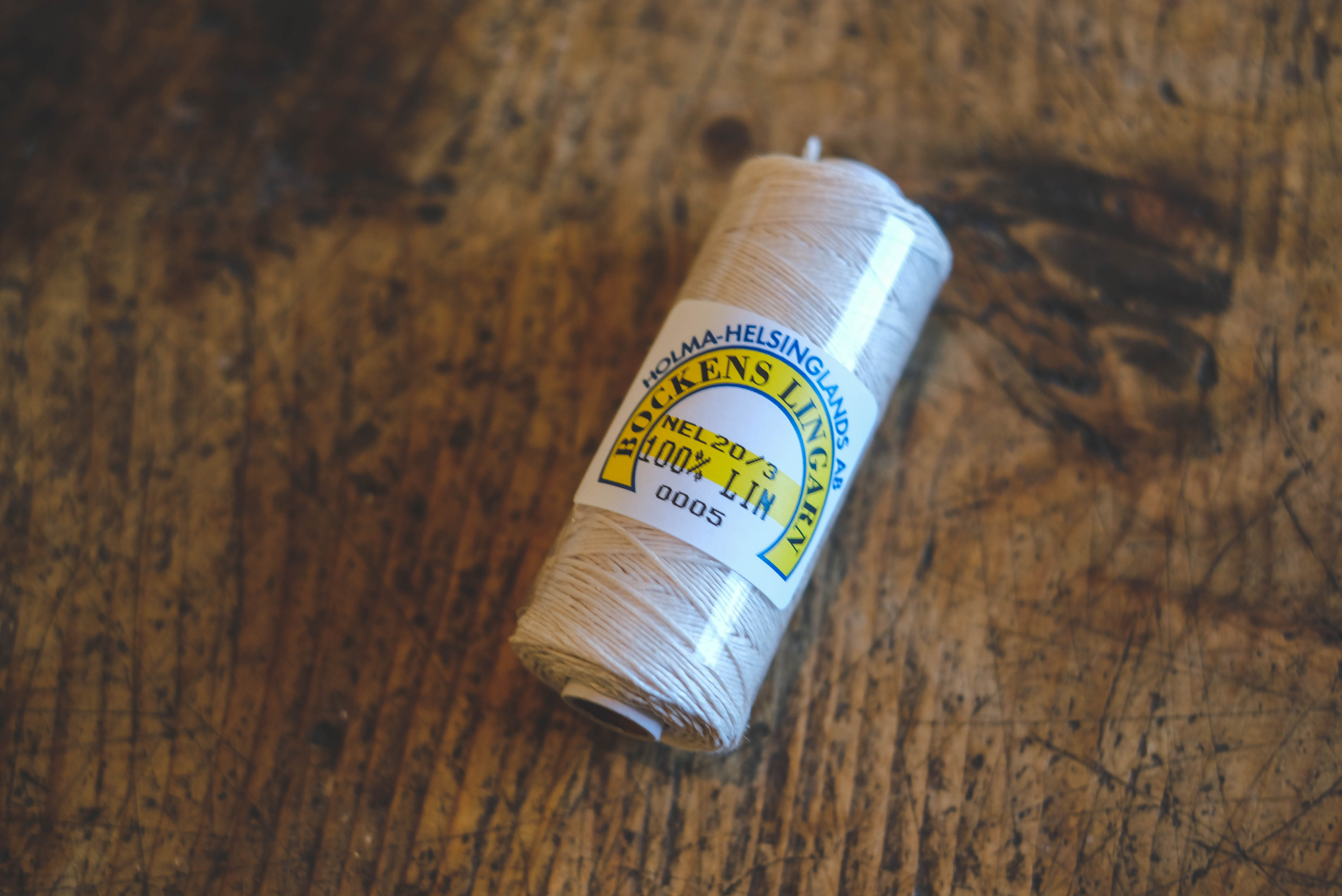 Swedish linen thread 20/3- 1/4 bleached