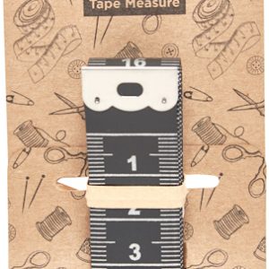Hemline gold tape measure- black