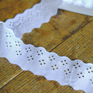 Embroidered cotton lace 6,7cm- white