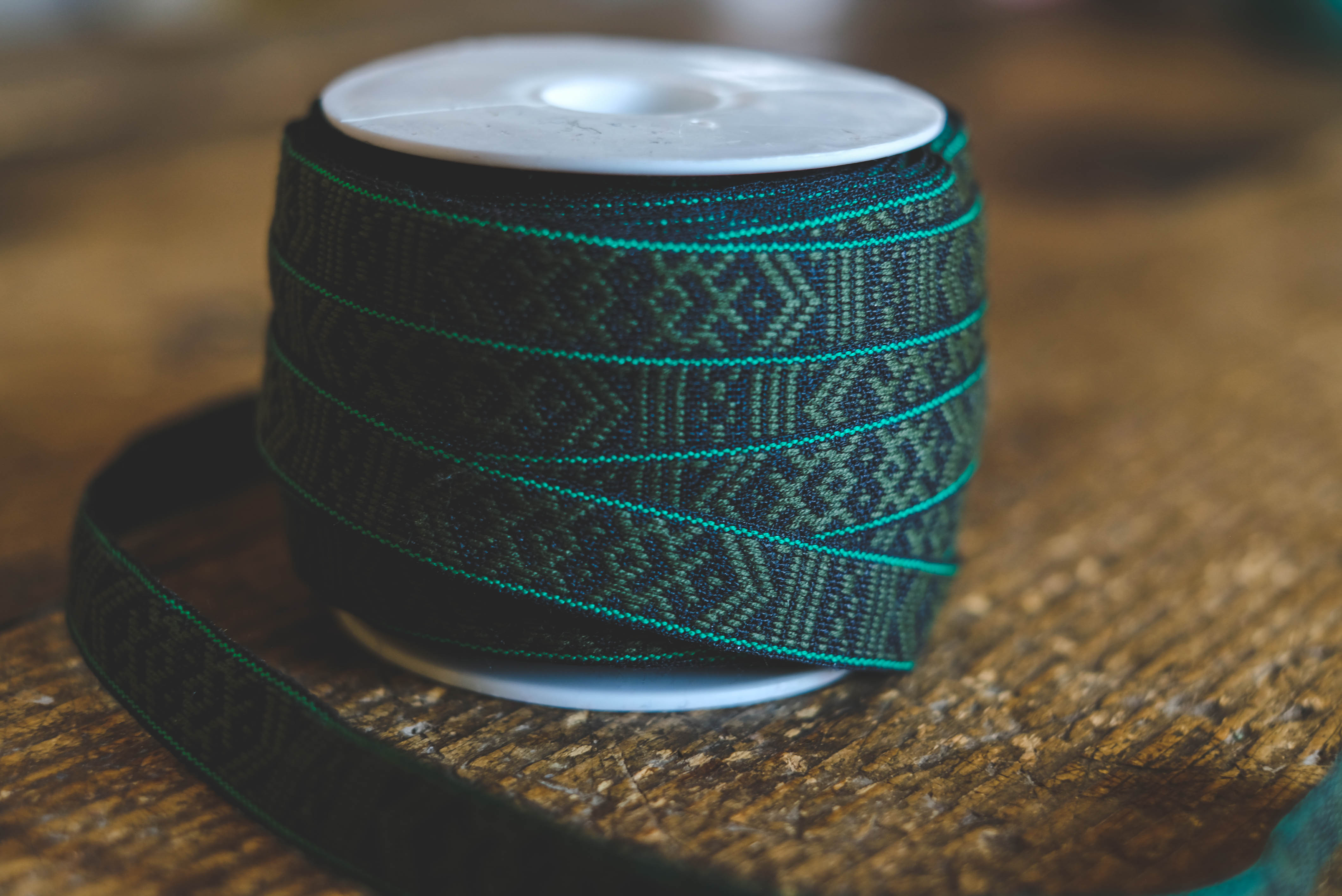 Traditional Swedish ribbon 14mm- green black