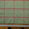 TWEED tartan wool fabric- green with red 04