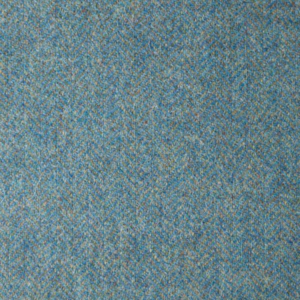 Herringbone wool fabric 100%-light blue