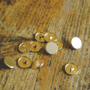 Metal button flat- gold n15mm