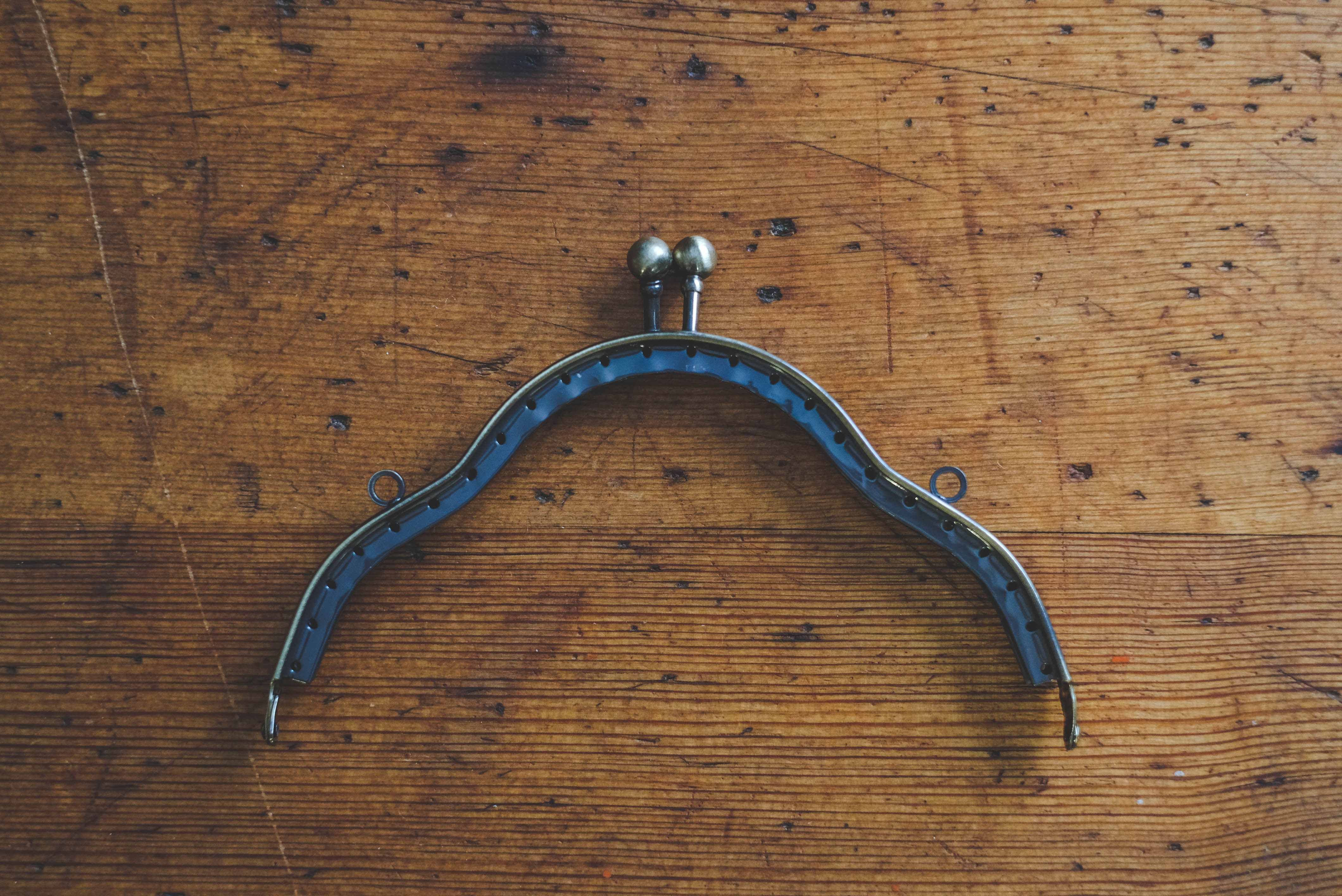 Bag handle antique brass- 14cm curved