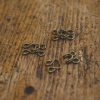 Large wide hook and eye -bronze 4pcs