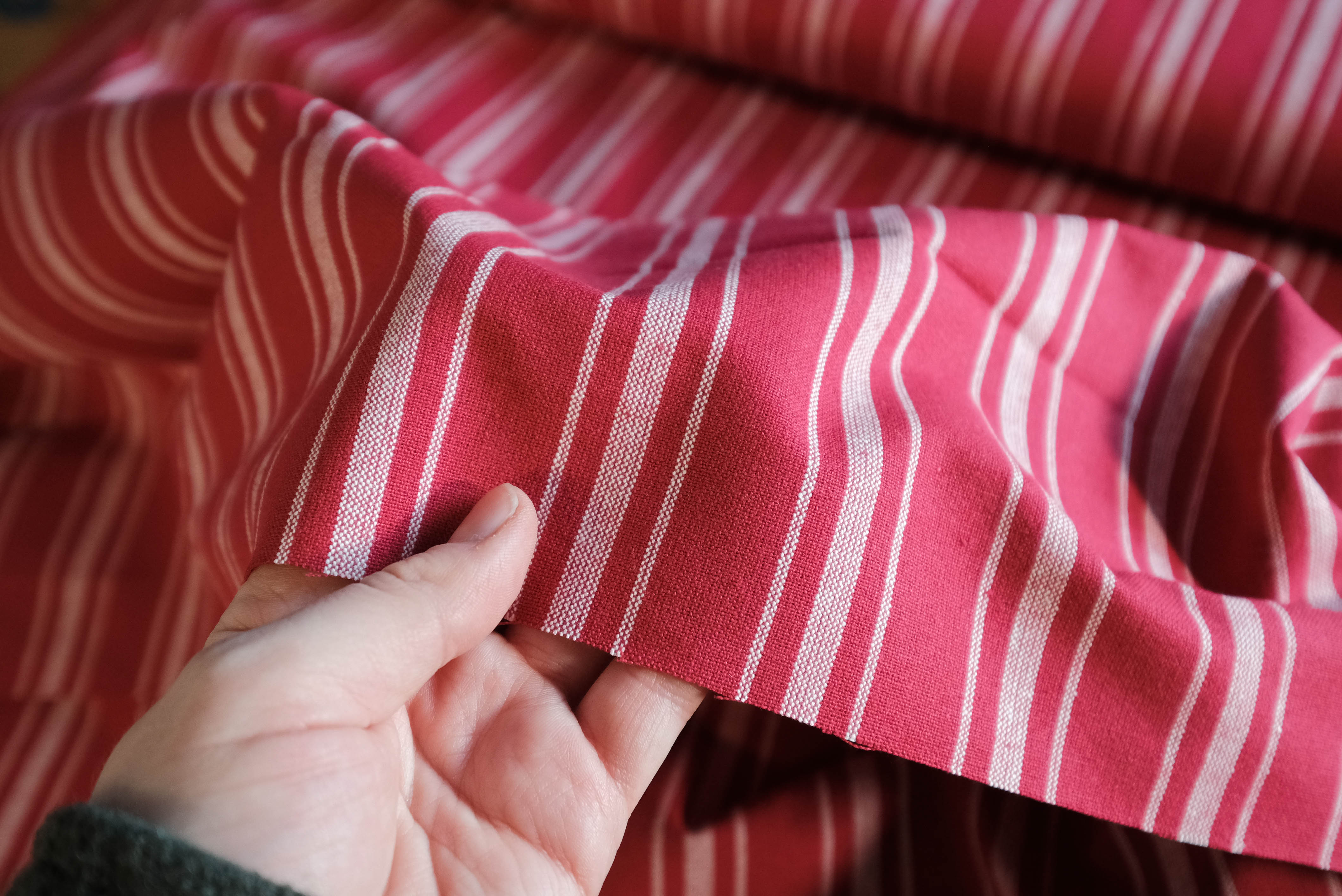 Striped cotton- red and white