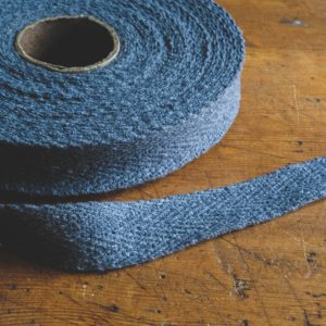 Wool herringbone ribbon 28mm- gray
