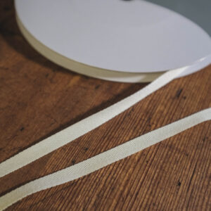 Cotton herringbone tape 6mm- thin natural white