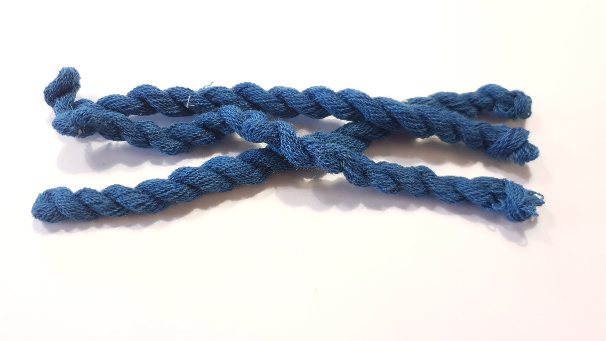 THIN strong wool embroidery thread-  blue 14