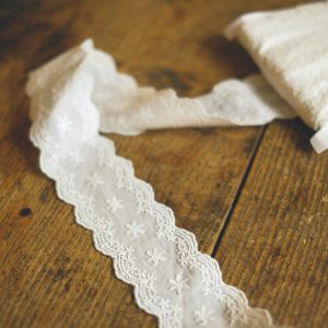 Embroidered cotton lace 5,5cm- white