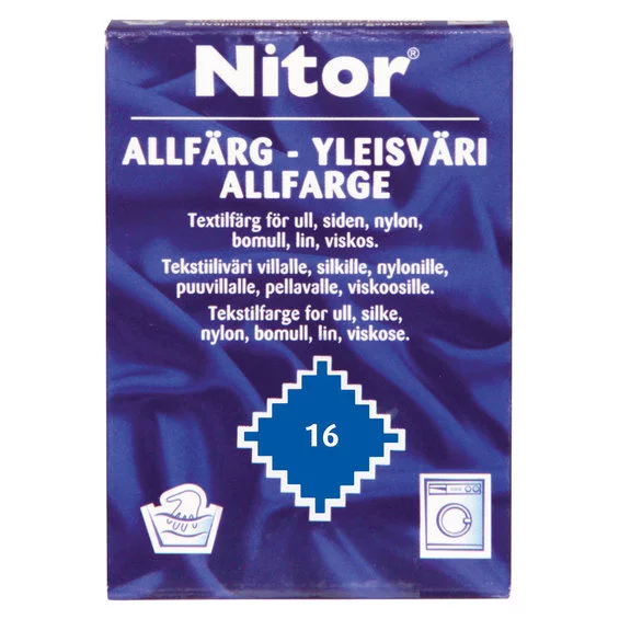 Nitor allfärg. Textile dye for natural fibers- blue16