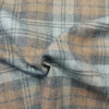 TWEED tartan wool fabric- blue brown 16