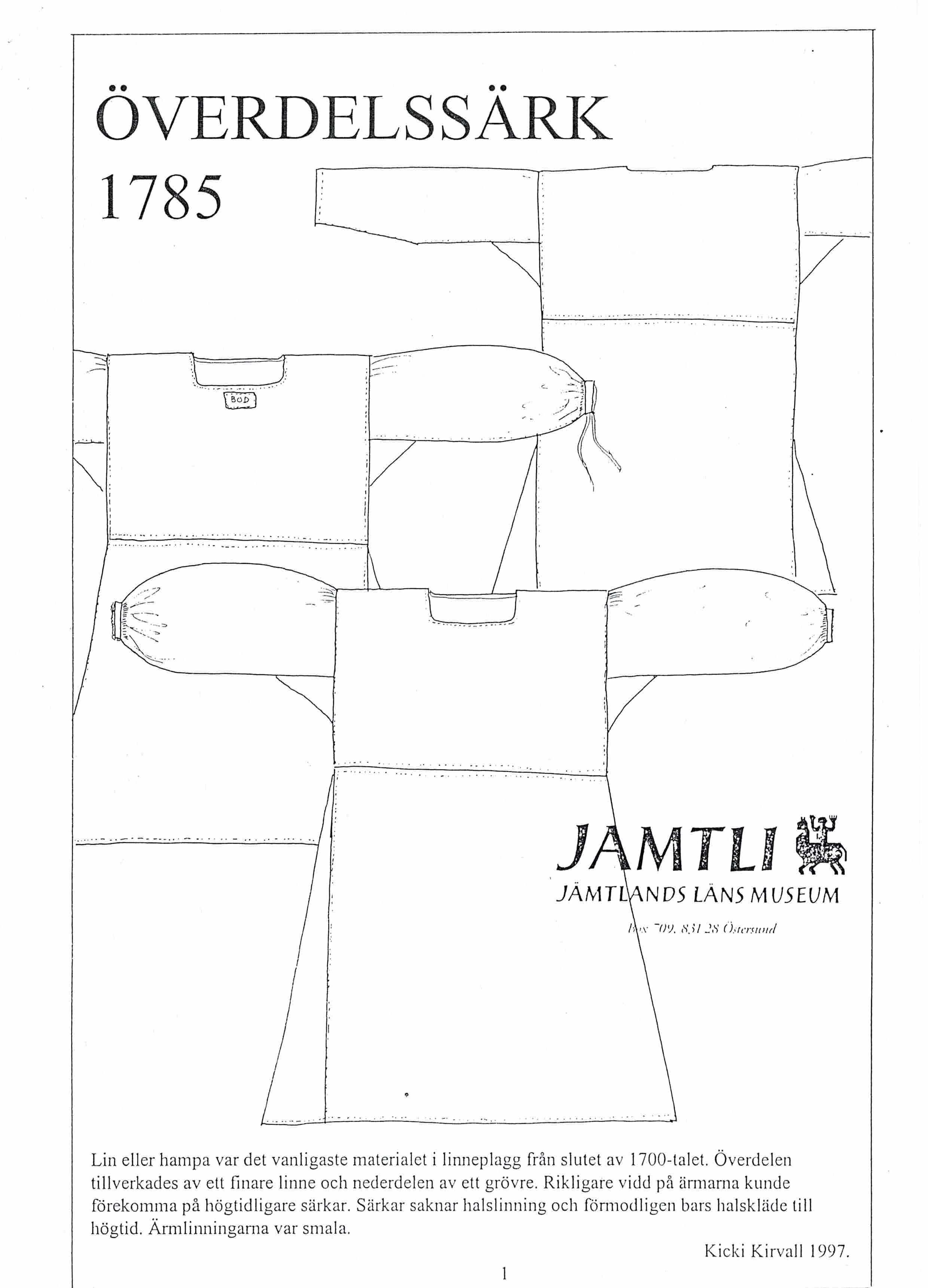 Sewing booklet Jamtli- Shift 1785