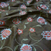 Embroidered silk-flowers brown