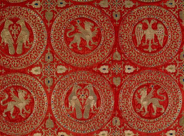 Silk brocade-Red Italian 1200