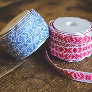 Traditional Swedish ribbon 15mm- ligt blue & white