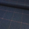 TWEED tartan wool fabric- dark blue 15